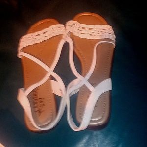 White sandals size 8